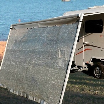 Silver Mesh Privacy Caravan Screen